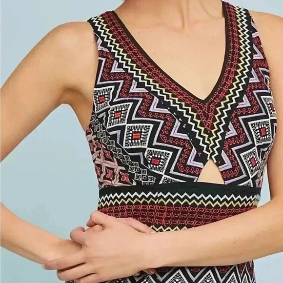 [US0]  Anthropologie Akemi + Kin Boho Geo-Embroidered Column Dress - Picture 2 of 12